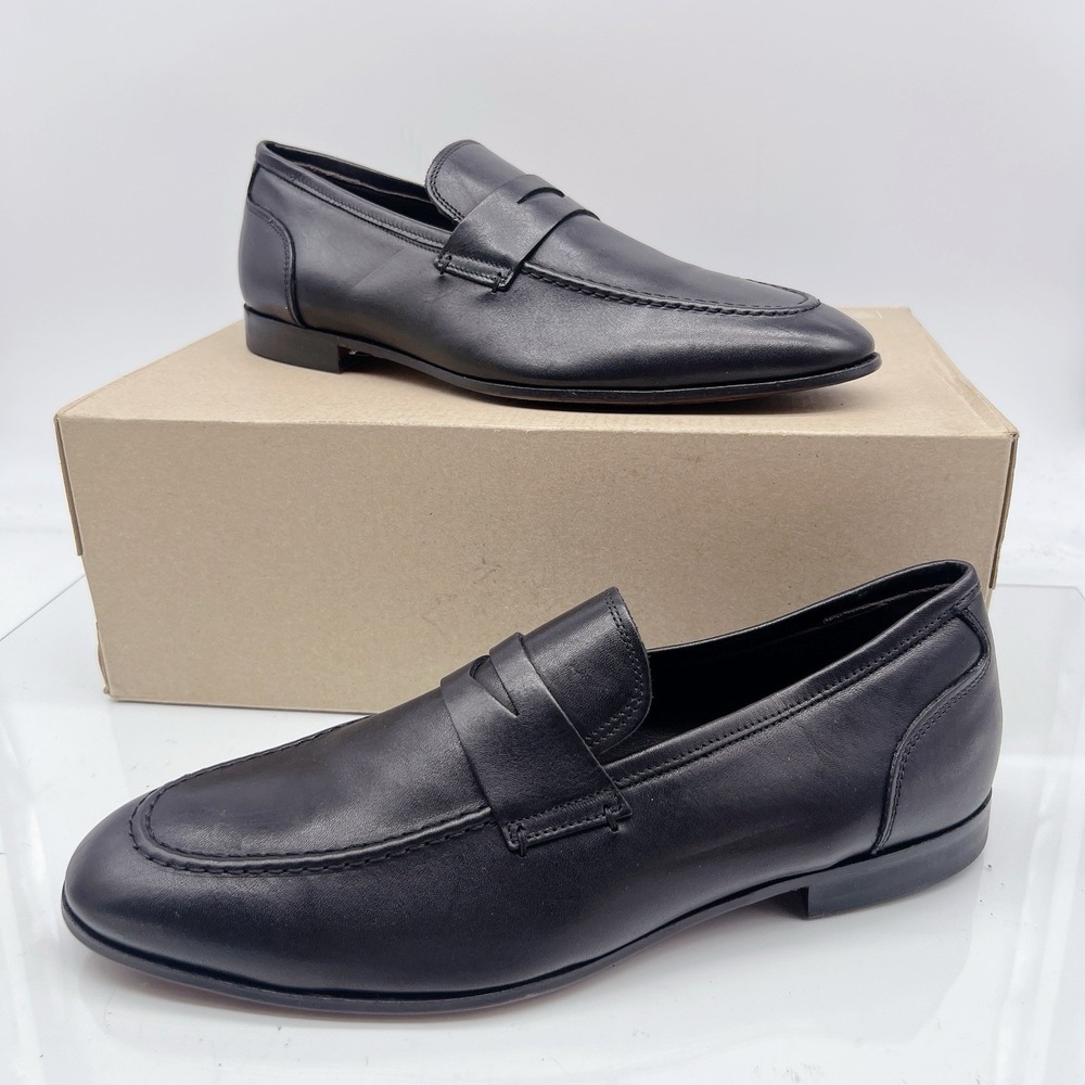 To Boot New York Deville Men's Dress Loafers Slip On Shoes Black Leather US 8.5